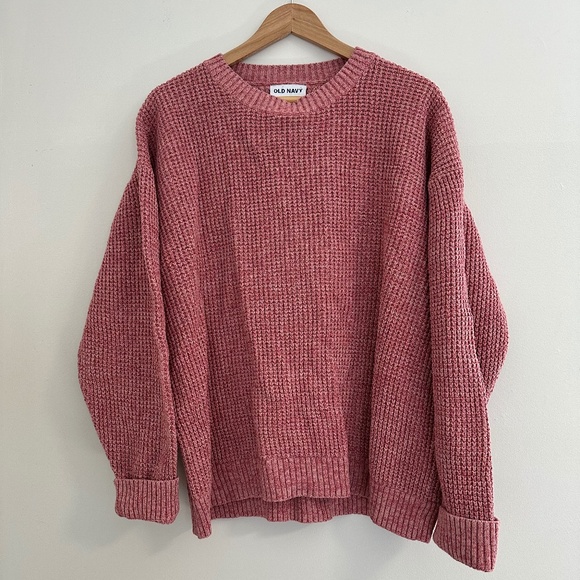 Old Navy women’s Size XL Pink 100% Cotton Sweater  Long Sleeve - Picture 1 of 4